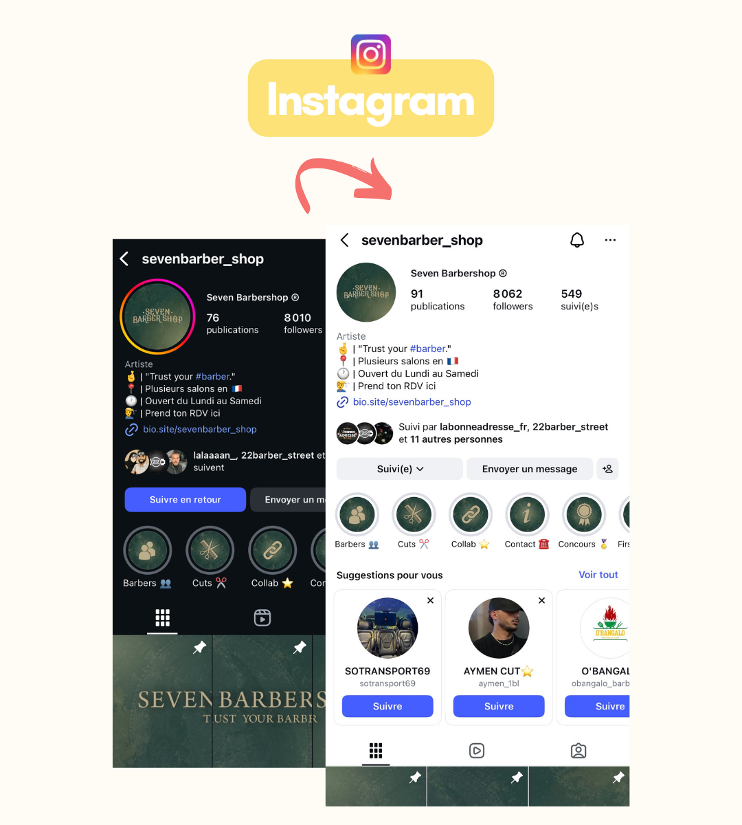 Seven Barbershop Instagram profil
